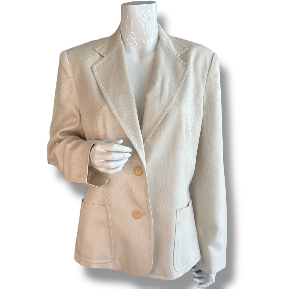Talbots Pure Silk Cream Single Breasted Blazer. Women’s Size 12